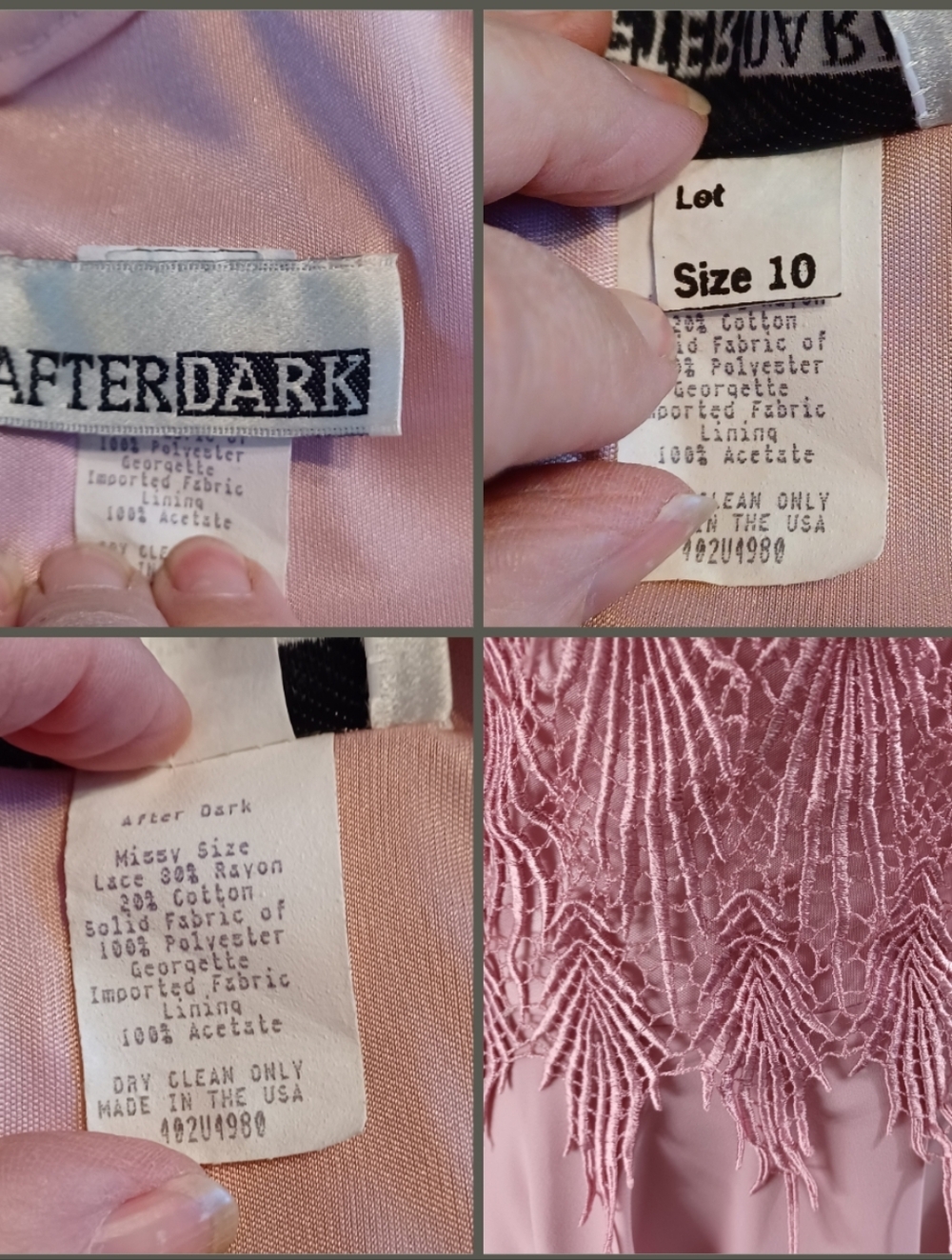 VINTAGE AFTER DARK COCKTAIL DRESS SIZE 10 - Picture 4 of 13